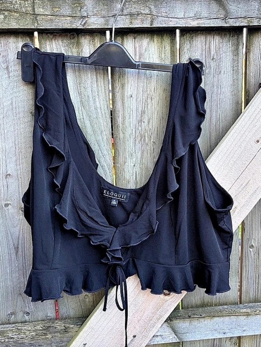 Eloquii Ruffle Camisole in Black Size 26 Like New